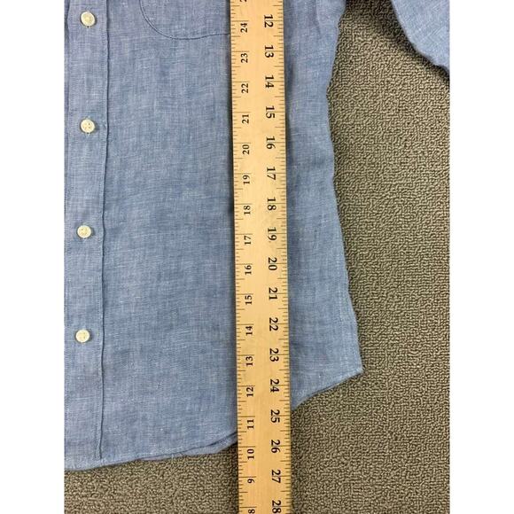 J Crew Baird McNutt Irish Linen Shirt Men (S) Blue Slim Button Down Long Sleeve - Picture 8 of 9